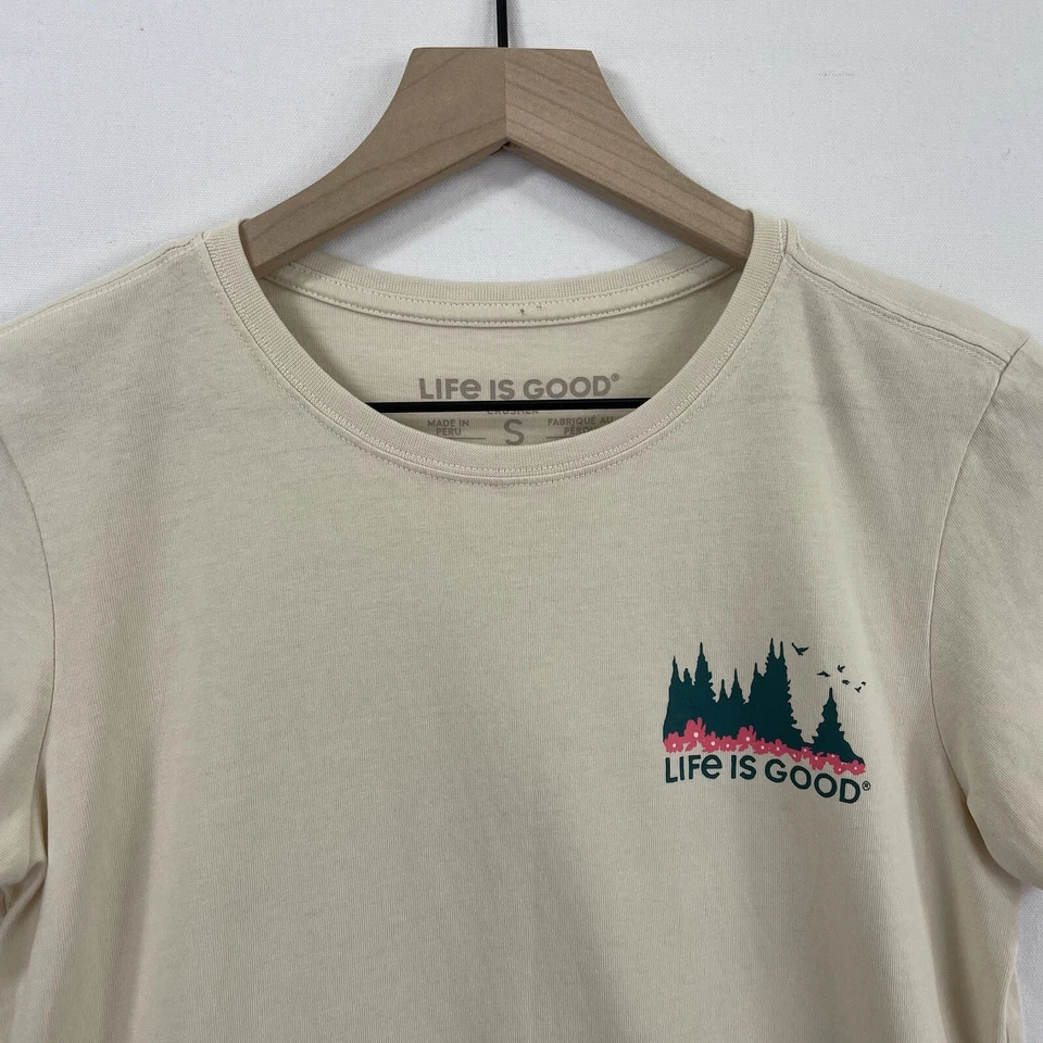 Life Is Good Shirt Women Small Daisy Flower Crusher Tee Top Short Sleeve Cotton - Image 2 of 4