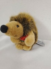HAROLD HEDGEHOG RUSS BERRIE VINTAGE PLUSH HOLDING RED ROSE FLOWER 4"