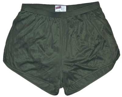 Olive Drab Nylon Soffe Ranger Panties Silkies Running Track Shorts