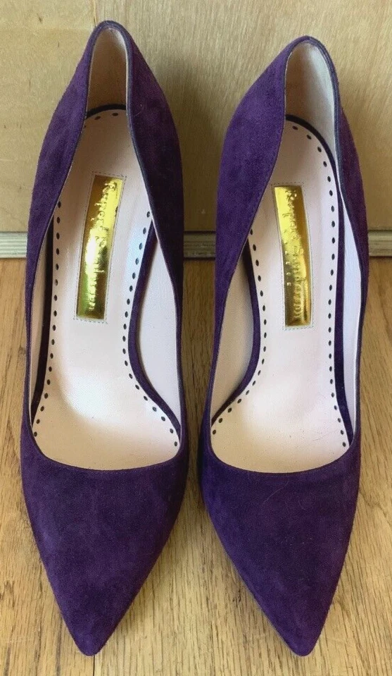 Zapatos de tacón alto Rupert Sanderson Malory púrpura ciruela oscura gamuza 39 8 EE. UU. ¡USADOS EN EXCELENTE ESTADO! Foto 2 de 4