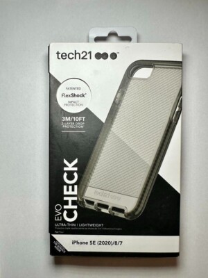 Tech21 Evo Check Smokey Black FlexShock Lightweight Case Cover for iPhone 7/8/SE
