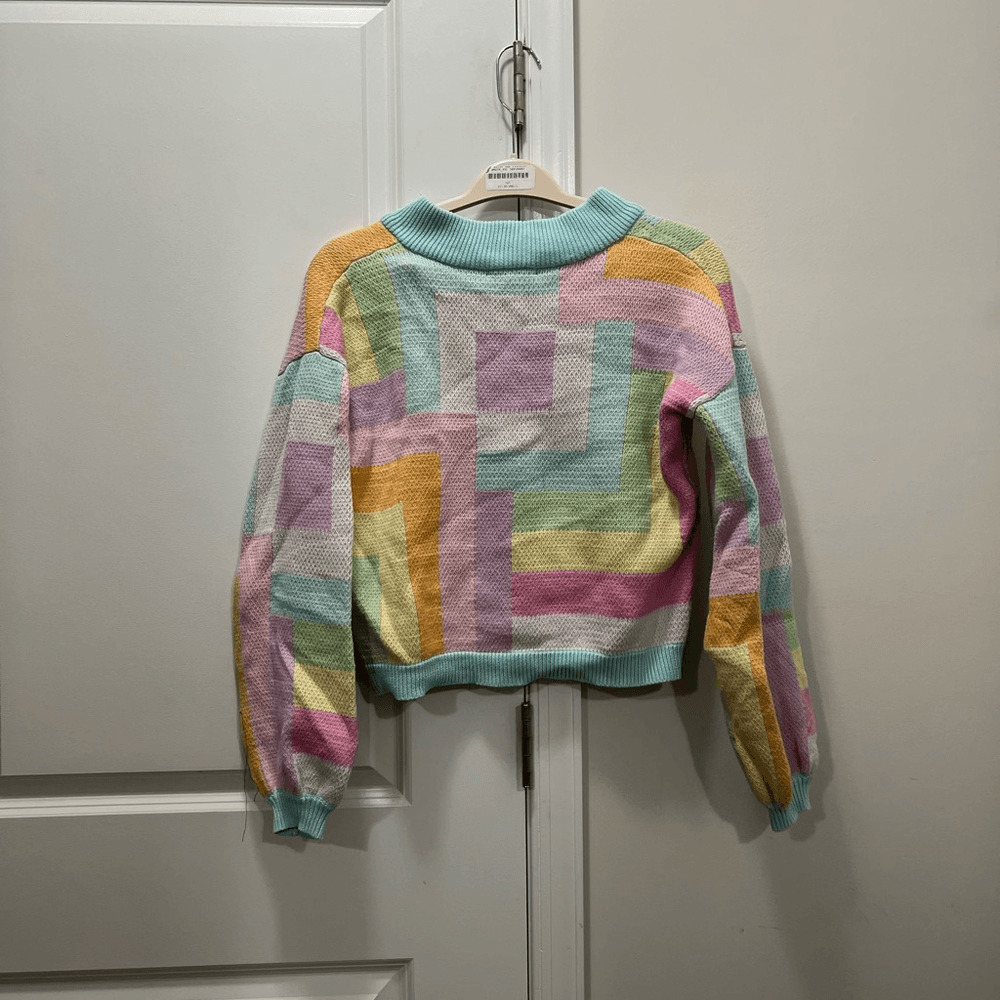 Olivia Rubin Delilah Rainbow Geometric Sweater Si… - image 6