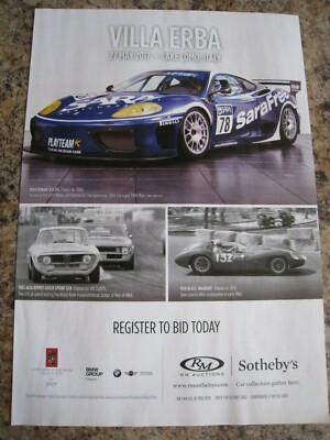 VILLA ERBA LAKE COMO ITALY 27.5.17 AUCTION SOTHEBY'S CAR ADVERT A4 SIZE FILE 5