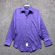 Geoffrey Beene Dress Shirt Purple Comfort Stretch Fitted  14.5 32 33