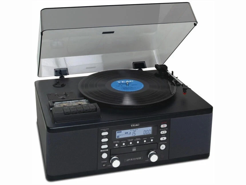 TEAC LP-R550USB-B CD Recorder Turntable Cassette Player Black 100V - Image 3 of 4