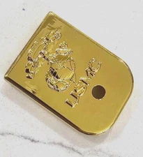 1 X Glock Gen3 & Gen4 magazine floor plate 17, 19, 22, 23, 26, 27, 34 USMC Gold