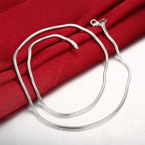 Collar de cadena de serpiente de 3 mm relleno de plata de ley 925 para mujer hombre joyería 18-24 - Imagen 3 de 6
