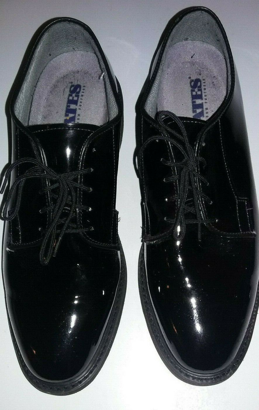 bates patent leather military shoes