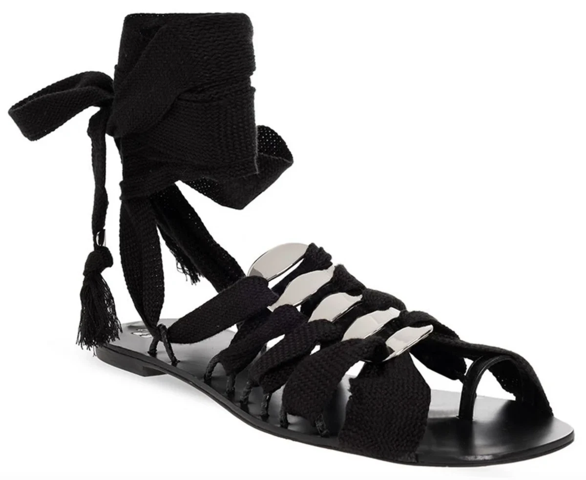 Tory burch tie up sandals 2025