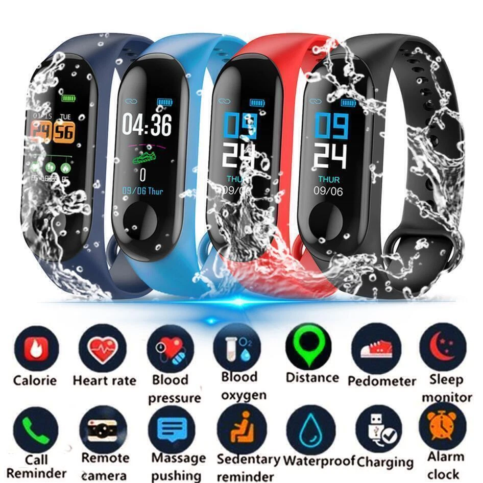 M3 Smart Watch Heart Rate Monitor Blood Pressure Smart Bracelet for Sport - Image 2 of 4