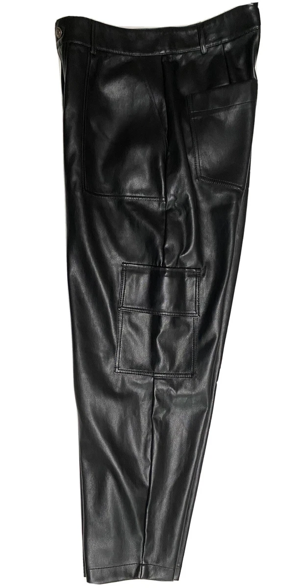 NWT Seven For All Mankind Vegan leather cargo pants, Stretch, size M