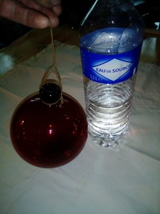Détails Sur Ancienne Grosse Boule De Noël En Verre Soufflé Boule Du Pardon Eglomisé