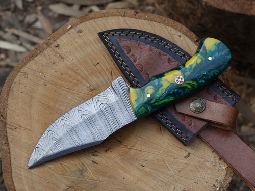 Hand Made 9"Skinning Knife Damascus Blade Bowie Knife W/Sheath _BL-3065 - Picture 2 of 17