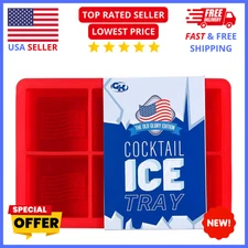 Silicone Ice Cube Tray American Flag Mold 6 Large 2in Whiskey Cubes by GenKool