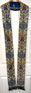 GORGEOUS CATHOLIC PRIESTS BLUE CORONATION STOLE BY SLABBINCK OF BELGIUM