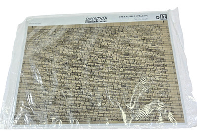 Superquick D12 grau Schutt Mauer Gebäude Papiere Spurweite OO HO Modell versiegelte Tasche.