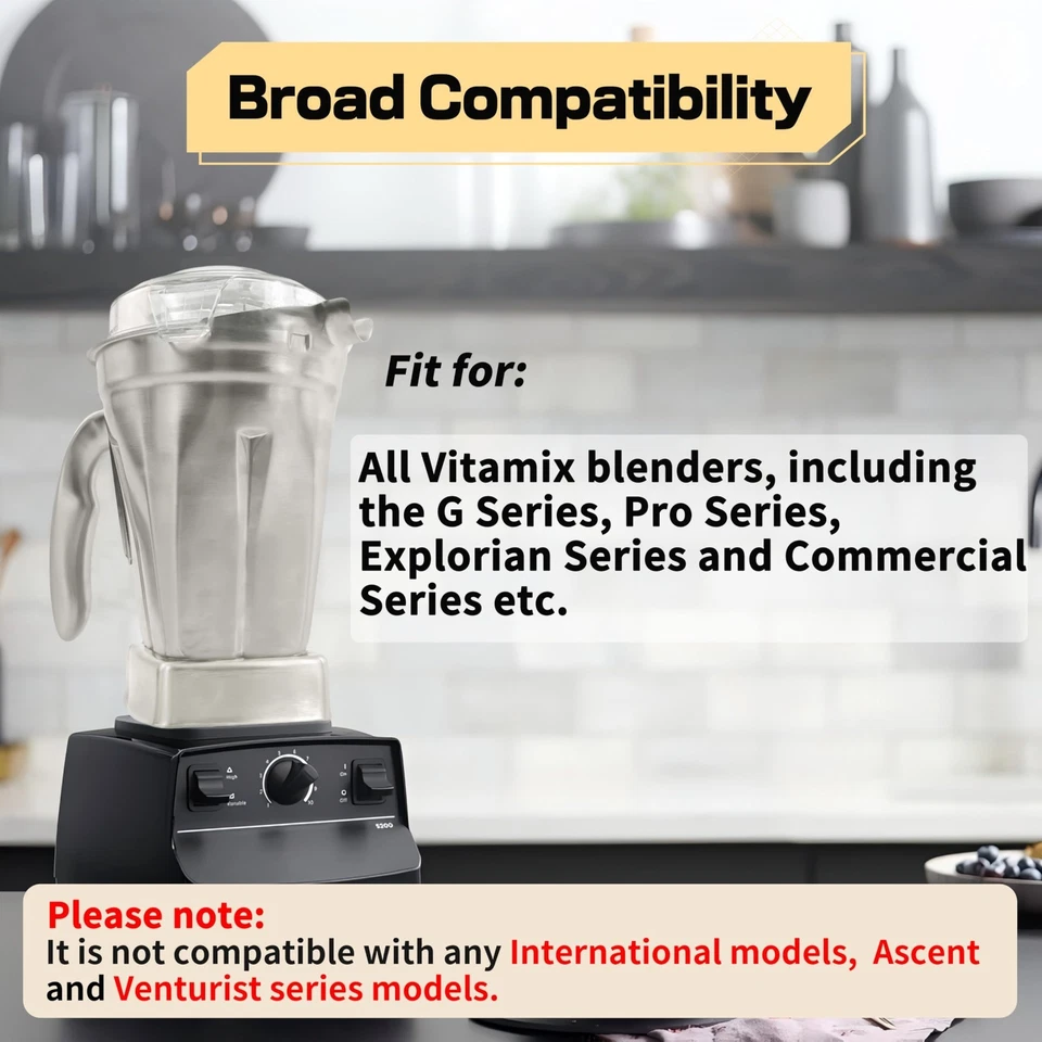 Stainless Steel Container 48oz,Compatible with Vitamix All Full-Size Blenders - Image 2 of 4