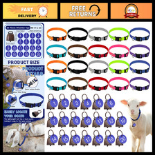 20 Sets Reflective Goat Collars with Bells, Adjustable Nylon Sheep Collars, Quic