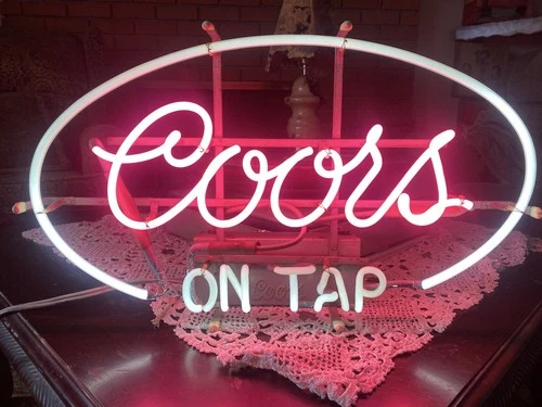 COORS ON TAP NEON SIGN 1950’s  VINTAGE  RARE MINT Glass Bar Beer Light