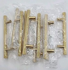 10 Packs 6'' Cabinet Knob Drawer Pulls Kitchen Cupboard Brass Gold Tone New