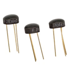 Lot of 5 Fairchild 2N3643 NPN Transistors TO-106 Gold Leads 30V 0.5A 150MHz