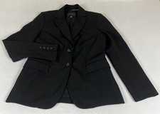 Banana Republic Black Lined Stretch Wool Blazer Jacket Women s 4 PIT STAINS
