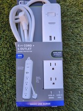 Commercial Electric 6 ft. 4-Outlet Surge Protector with 1 USB-A 1 USB-C Ports