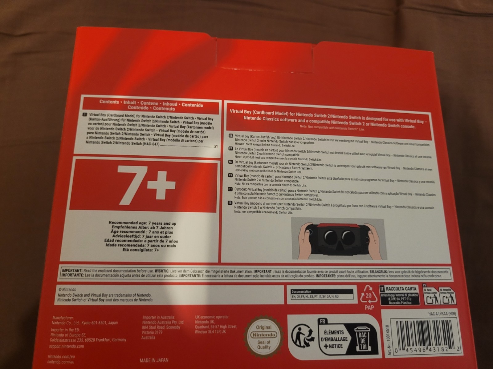 Virtual Boy pour Nintendo Switch 2 kit carton VR rétro rouge - 2