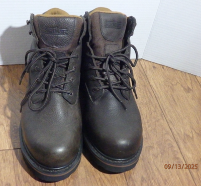 Schmidt Workwear Mens Boots Leather Steel Toe Brown Boots Size 11 W Waterproof Schmidt Workwear Boots | eBay main image 4