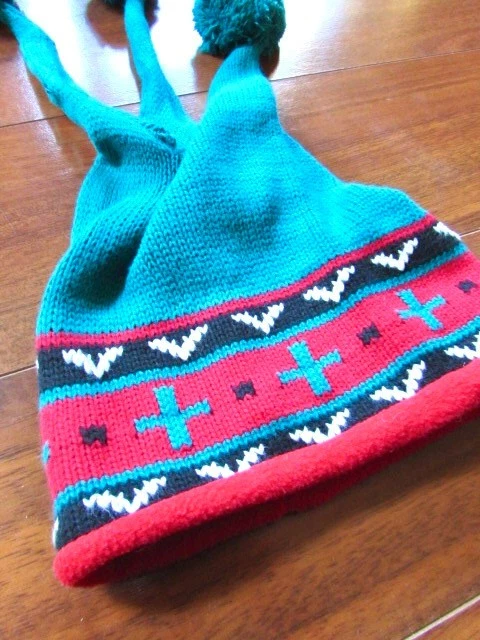 GYMBOREE ~ Newborn Baby ~ RARE VINTAGE! 90's 1997/1998 Tassle Joker Knit Hat c47 - Image 4 of 4
