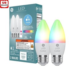 Color Changing LED Light Bulbs 2 Pack Dimmable Remote Control Energy Efficient