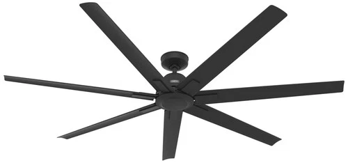 72" Hunter Downtown Matte Black Outdoor Ceiling Fan with Wall Control - Picture 2 of 7