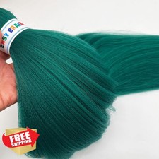 UPruyo Dark Green Teal Braiding Hair 26" Pre-stretched Kanekalon Knotless (3 ...
