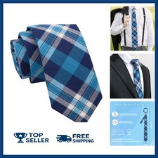 Skinny Ties for Men, Cotton Mens Ties Striped/Plaid Men's Neckties Style-2