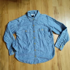 Isabel Marant Waller Chambray Shirt Denim Blue Button Down Blouse Sz 14 EU 44