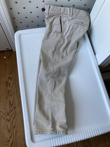 FLAWS Gap Boys 6 Dress Pants Chinos Beige 100% Cotton Skinny ADJUSTABLE Waist - Picture 4 of 12