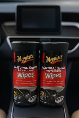 2x Meguiars Natural Shine Protectant Wipes 30 Premium Wipes