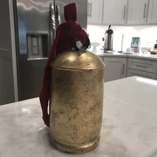 My Texas House Metal Hanging Bell, Antique Gold 10” Hard to find discontinued