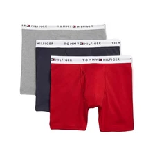 NWT Tommy Hilfiger.  3 Pack. Cotton Boxer Briefs. Red/White. MSRP $39.50