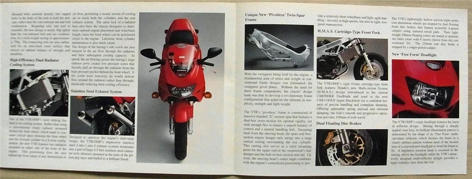 HONDA VTR1000F FIRESTORM MOTORCYCLE (ED TYPE) Sales Brochure 1998 - Image 3 of 3