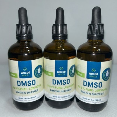 3 Sealed DMSO Liquid Supplement 3.4 Fl Oz Each 