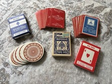 Vintage Lot of 6 Decks Playing Cards - US Army, United Airlines, Maverick, Round