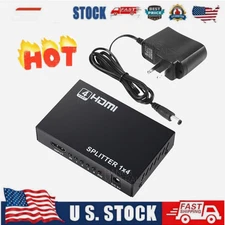 HDMI Splitter 1 In 4 Out 4K UHD HD 1080P 4-Port Repeater Splitter Amplifier 1x4
