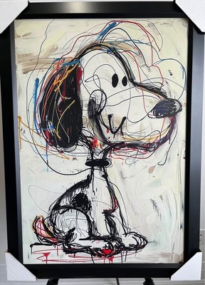 26x38 Peanuts Snoopy Graffiti  Textured Art Frame Charlie Brown Linus