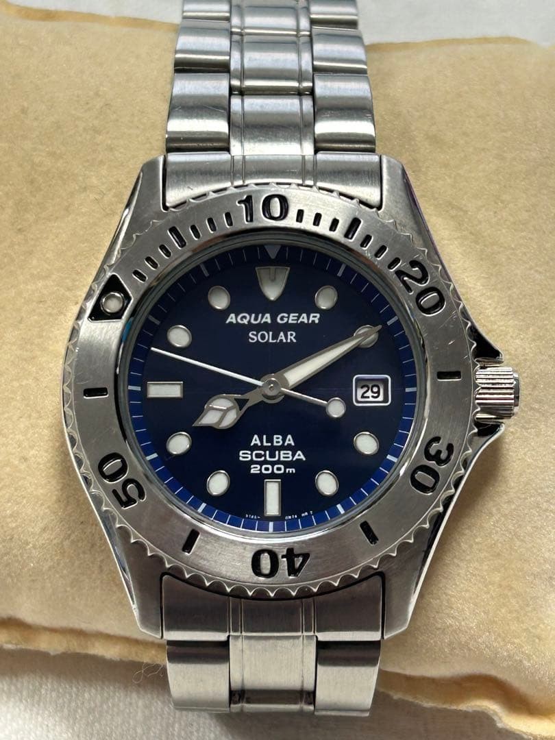 SEIKO ALBA AQUA GEAR 200m Diver Quartz From Japan - Gem