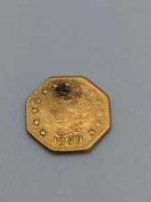 1859 california gold token octagon