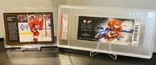 Dylan Larkin Rookie SPA Moments Signatures Booklet & NHL Debut Ticket Auto PSA