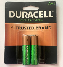 NEW DURACELL 2 AA RECHARGEABLE BATTERIES PACK 2500 mAh 1.2 V GREEN BATTERY