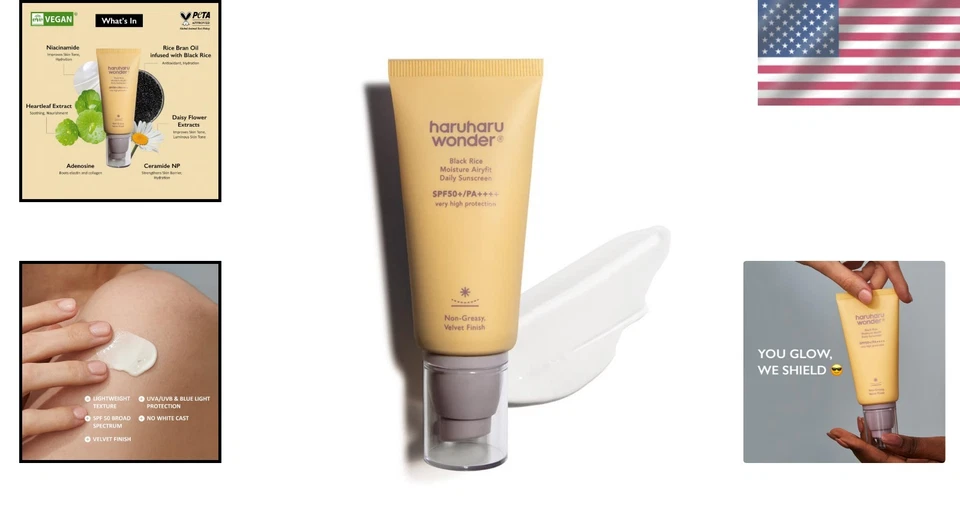 Loción facial hidratante diaria Haruharu Wonder Black Rice FPS 50, 1,69 fl oz Foto 2 de 4