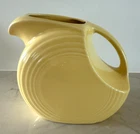 Fiestaware Pottery Light Yellow Disc Water Juice Pitcher Homer Laughlin. 7.5" H
